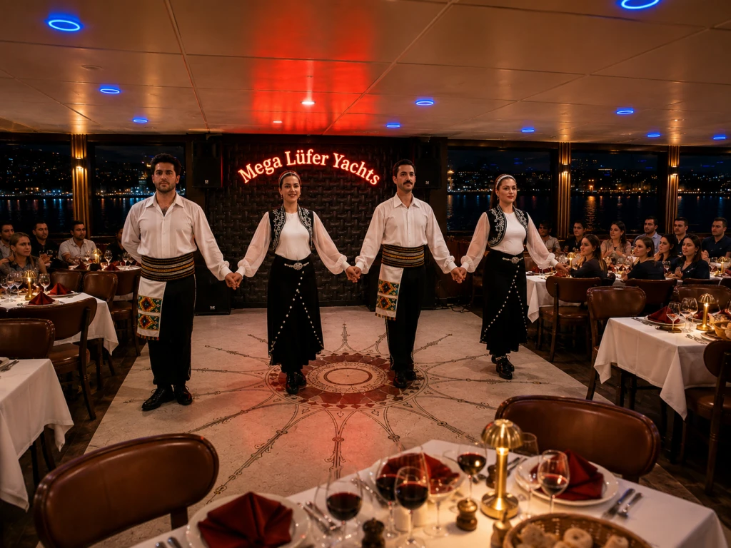 Golden Horn Departing Bosphorus Dinner Cruise | Private Tables | Standard Menu Unlimited Soft Drinks | Window Side Options