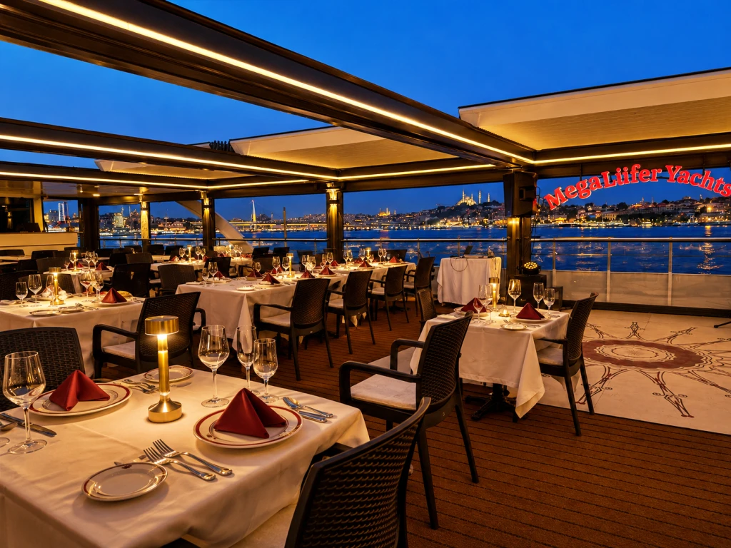 Golden Horn Departing Bosphorus Dinner Cruise | Private Tables | Standard Menu Unlimited Soft Drinks | Window Side Options