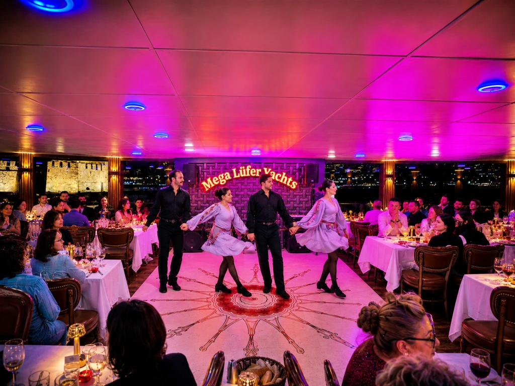 Golden Horn Departing Bosphorus Dinner Cruise | Private Tables | Standard Menu Unlimited Soft Drinks | Window Side Options