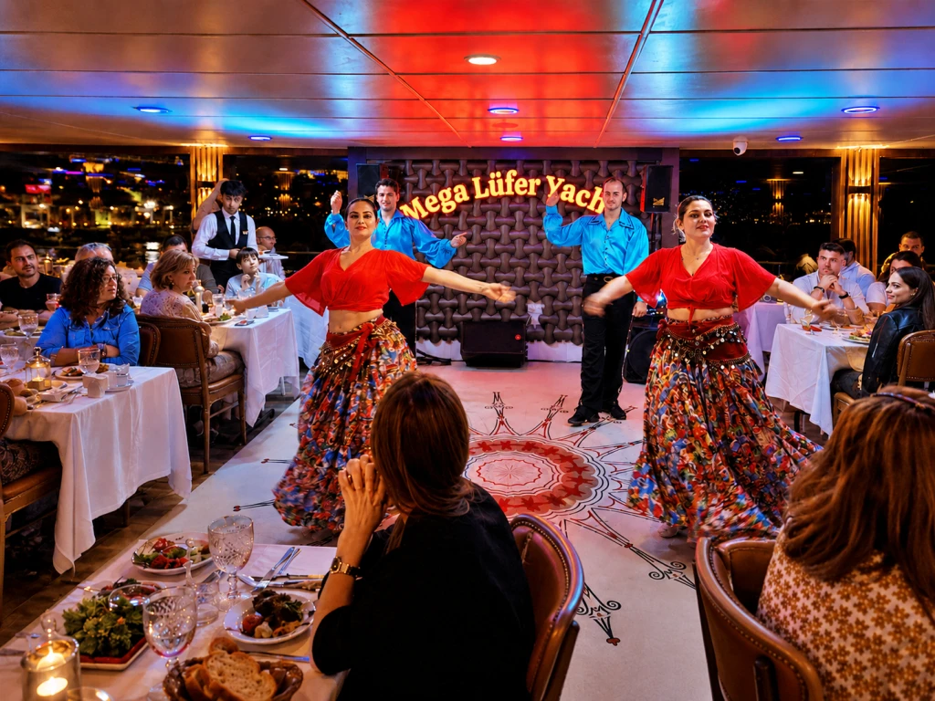 Golden Horn Departing Bosphorus Dinner Cruise | Private Tables | Standard Menu Unlimited Soft Drinks | Window Side Options