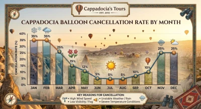Cappadocia Balloon Cancellation Rate by Month