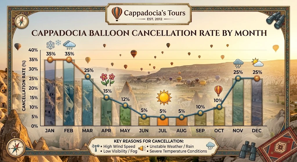 Cappadocia Balloon Cancellation Rate by Month